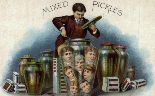 Mixed Pickles   VF 6    Vintage Cigar Box Advertising Label    #6445