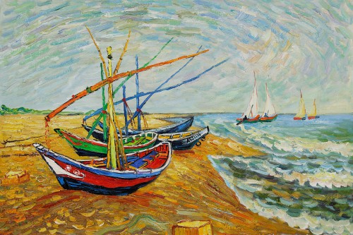 Fishing-Boats-on-the-Beach-at-Saintes-Maries-by-Vincent-Van-Gogh-OSA406