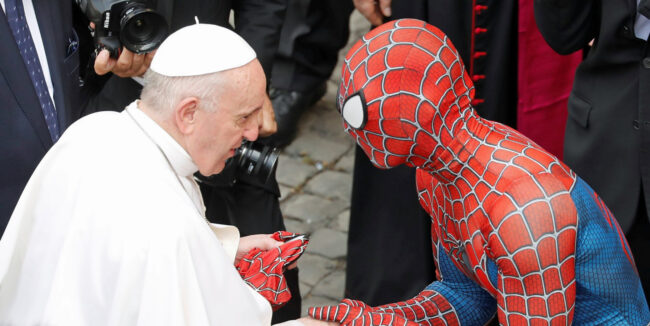 pope and spiderman